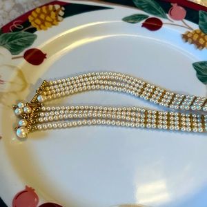 PerfectVintageMonet faux pearl choker Vintage Shepherds hook circa 50’s 60’s EUC